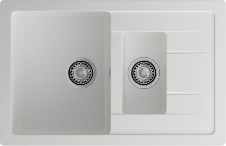 Кухонная мойка Granfest Quadro Q-775KL иней 77х50 цвет белый поверхность матовая