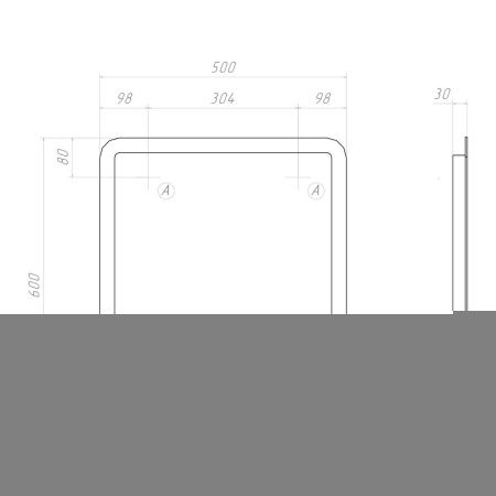 Зеркало с подсветкой Vigo Wing 80 50х60