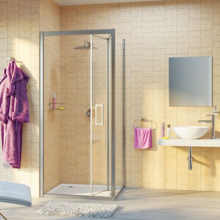 Душевой уголок Wasserkraft 78F18 100х90 стекло прозрачное профиль хром без поддона