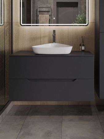 Тумба с раковиной Orange Line Li-100TugMDF+B07-500W 100х50 цвет серый