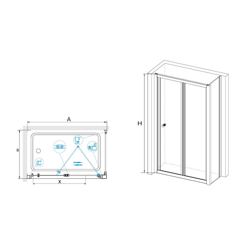 Душевой уголок RGW Classic 04094190-011 90х100 стекло прозрачное профиль хром глянцевый без поддона - фото 2