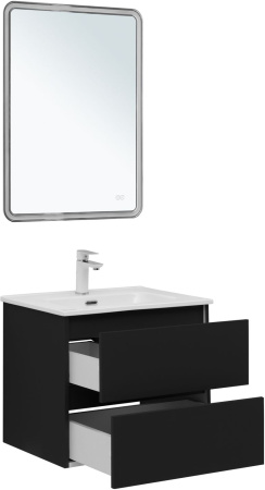 Тумба под раковину Aquanet Вега 2.0 00337953 58х47х50 подвесная цвет черный