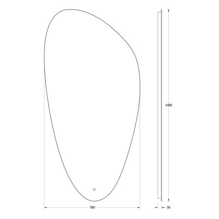 Зеркало с подсветкой Evoform Ledshine BY 2694 70х140 подвесное