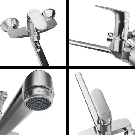 Смеситель для ванны Tokito TAKASE TOK-TAK-1015 настенный хром