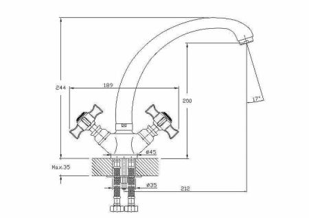 Смеситель для кухни Haiba HB24 HB4724 на мойку хром