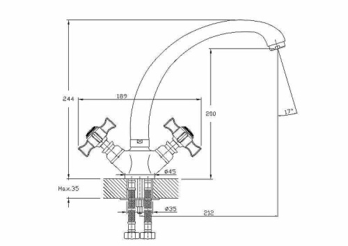 Смеситель для кухни Haiba HB24 HB4724 на мойку хром - фото 2