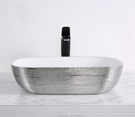 Раковина из санфаянса CeramaLux D1333H131 46х33 накладная цвет белый