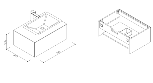 Тумба с раковиной AltroBagno Lazio Lazio 800 80х50х30 - фото 2