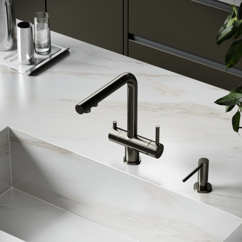 Смеситель для кухни Sancos Foster SC4014GG на мойку вороненая сталь - фото 3