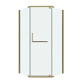 Душевой уголок Grossman Pragma 302.K33.03.1010.32.00 100х100 стекло прозрачное профиль золото матовое без поддона
