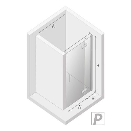 Душевая дверь New Trendy NEW RENOMA R D-0100A 100х195 стекло прозрачное профиль хром