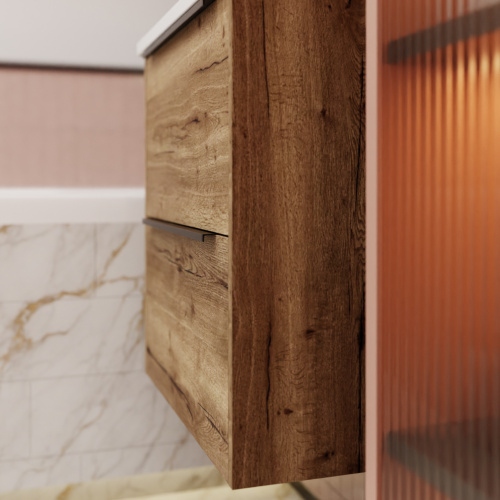 Тумба под раковину La Fenice Tesoro FNC-01-TES-DGT-60-2 59х39х62 подвесная цвет темно-коричневый матовый - фото 3