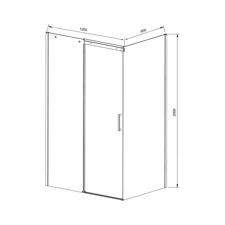 Душевой уголок Vincea Dice VSR-4D9012CL 120х90 стекло прозрачное профиль хром глянцевый без поддона