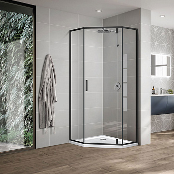 Душевой уголок Vincea Slim-U VSP-2SU900CLB 90х90 стекло прозрачное профиль черный без поддона