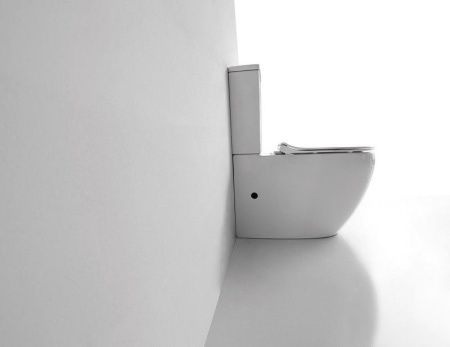 Унитаз напольный с бачком CeramaLux 2176 белый с сиденьем микролифт каскадный смыв