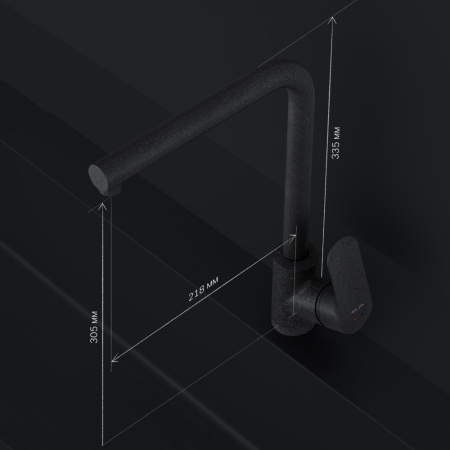 Смеситель для кухни Am.Pm Like F8005022 на раковину/на столешницу черный без термостата