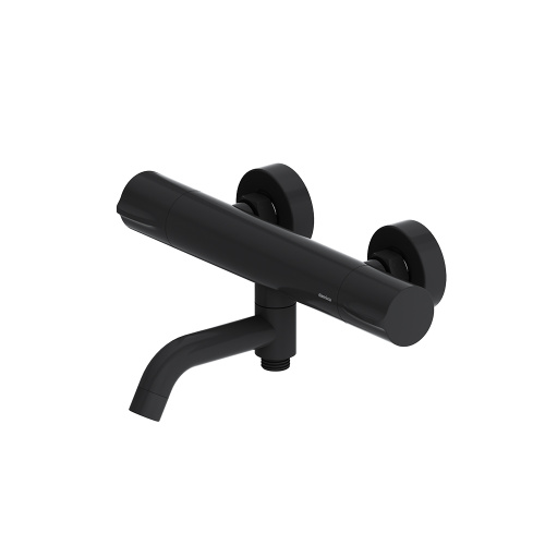 Смеситель для ванны и душа Damixa Scandinavian Pure 363000300 настенный черный с термостатом