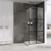 Душевая перегородка Abber Immer Offen AG62090B 90х200 стекло прозрачное профиль черный