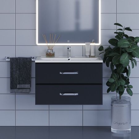 Тумба с раковиной Uperwood Foster 291020536 80х50 цвет черный