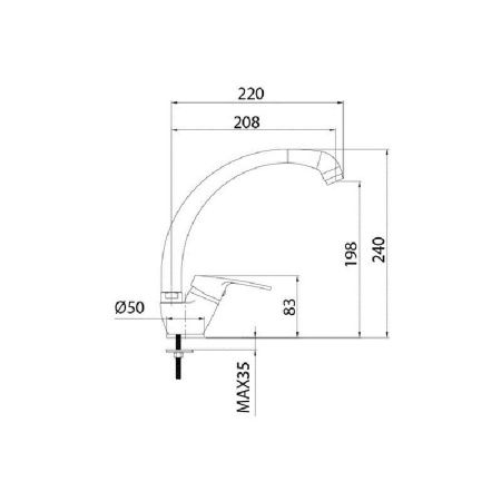 Смеситель для кухни Milardo Meal M05SB0JM05 на мойку хром
