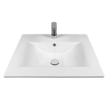 Раковина из сантехнического фарфора Bond Cube S05-600 60х50 встраиваемая цвет белый 1 отверстие под смеситель