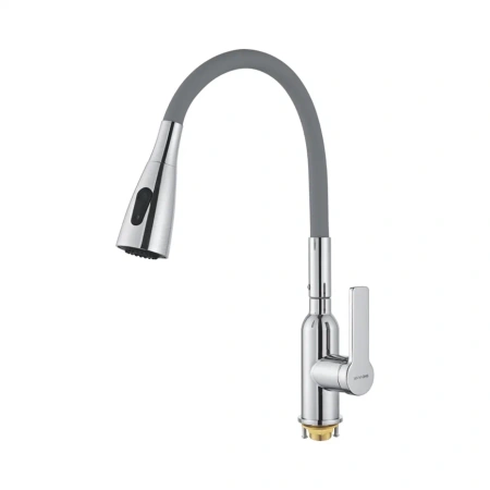 Смеситель для кухни Shevanik S843-9 на мойку хром/серый