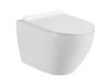 Унитаз подвесной CeramaLux 2197 белый глянцевый с сиденьем микролифт каскадный смыв