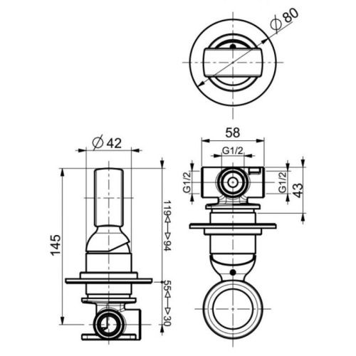 Смеситель для ванны и душа Webert Opera OA880101560 настенный черный - фото 3