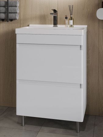 Тумба с раковиной Orange TOPLINE-Lyon TLNF60+RA 60х40 напольная цвет белый