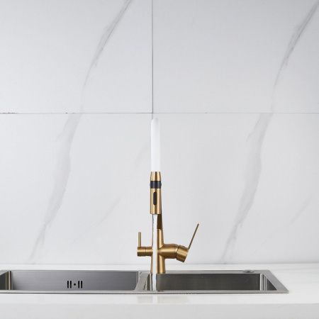 Смеситель для кухни Shevanik S278G на мойку золото