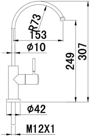 Смеситель для кухни Aquanet Steel AF210-91S на мойку нержавеющая сталь