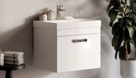 Тумба под раковину Velvex ESTEA tpEST.60.1Y.233 60х50 подвесная цвет белый