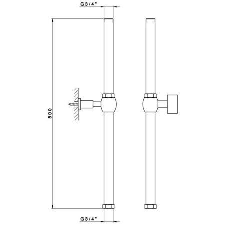 Удлинитель для душевой стойки Nicolazzi Doccia 5606EXTBZ