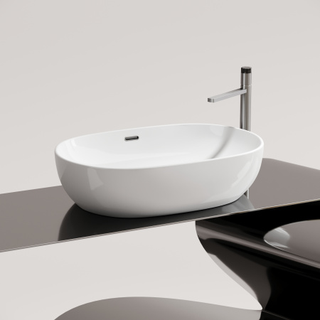 Раковина из сантехнического фарфора Ceramica Nova ELEMENT CN6064 61х42 накладная цвет белый без отверстий под смеситель