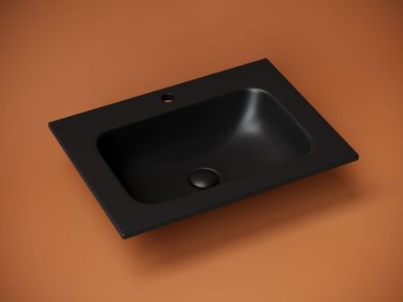 Раковина из сантехнического фарфора Ceramica Nova GRACE CN7011MB 60х50 накладная цвет черный 1 отверстие под смеситель