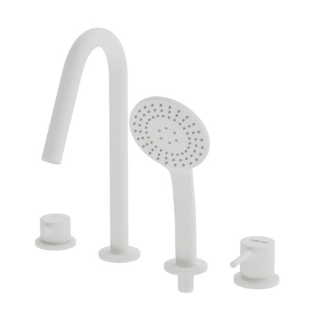 Смеситель Cezares LEAF LEAF-BVDM4-L-BIO на борт ванны белый матовый