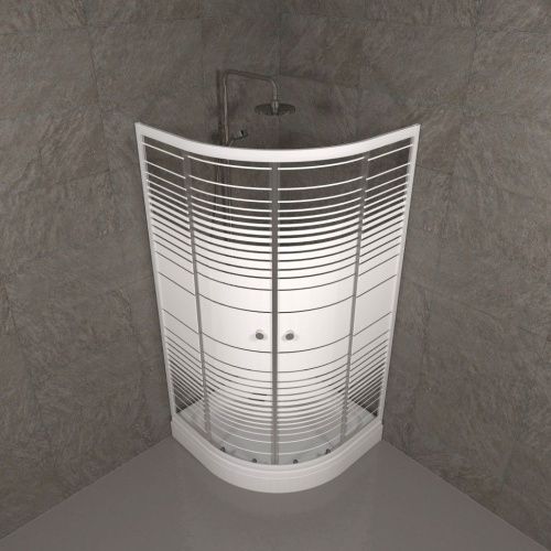 Душевой уголок Тритон Стандарт Щ0000061793 100х100 стекло с рисунком профиль белый с поддоном - фото 4