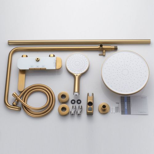 Душевая стойка Shevanik S4726G настенная цвет золотой сатин - фото 4