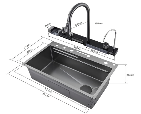 Кухонная мойка Cerutti SPA CT10356 75х46 цвет черный