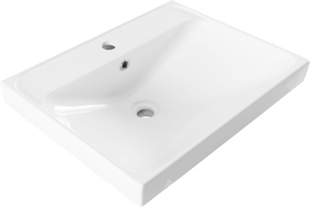 Раковина керамическая Aquanet Flash 00333266 61х47 полувстраиваемая цвет белый 1 отверстие под смеситель