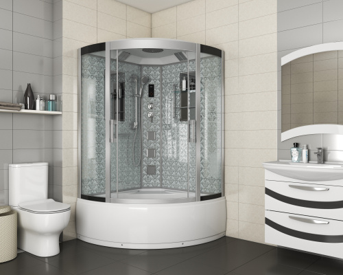 Душевая кабина Niagara Luxe 7744W 120х120 четверть круга с крышей - фото 2