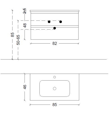 Тумба под раковину Armadi Art Capolda 849-085-D 82х45х48 подвесная цвет коричневый - фото 2