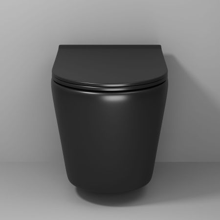 Унитаз подвесной Grossman Fly GR-4478BMS черный с сиденьем микролифт безободковый каскадный смыв