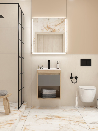 Тумба с раковиной Teymi Vitra F15920 50х46х50 подвесная - фото 5