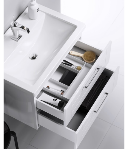 Тумба под раковину Aqwella Y MAN01082 77х45х49 подвесная цвет белый - фото 4