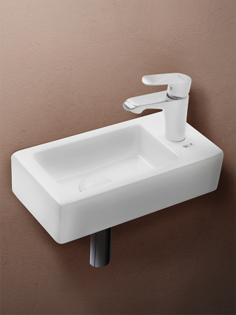 Раковина из сантехнического фаянса WeltWasser WW SK 10000003873 40х20 подвесная цвет белый 1 отверстие под смеситель