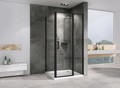 Душевой уголок Abber Sonnenstrand AG04100BS-S100B 100х100 стекло прозрачное профиль черный - фото 2