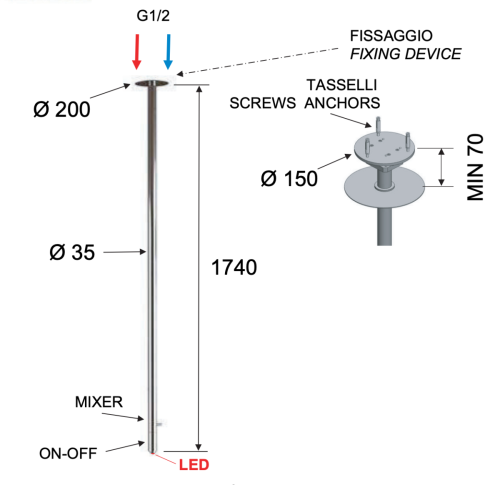 Смеситель для раковины Remer X Style NR17LD на потолок хром - фото 2