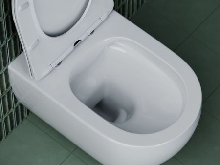 Унитаз подвесной Ceramica Nova LONG CN3015 белый с сиденьем микролифт безободковый душевой смыв