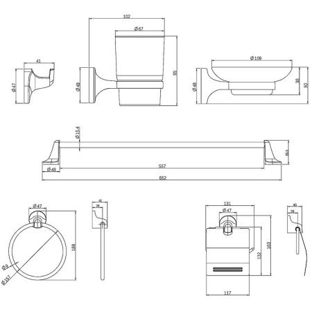 Набор аксессуаров для ванной комнаты Orange Y01-888cr
